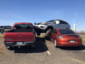 Attempted traffic stop ends with three ruined cars